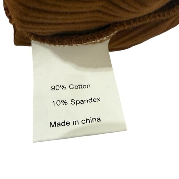 NWT Hobemty Golden Brown Button V-Neck 3/4 Sleeve Knit Top - Large - Picture 7 of 9